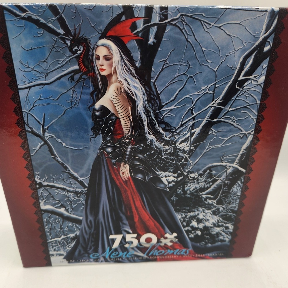 Ceaco Nene Thomas Shadows and Snow 750 Piece Jigsaw Puzzle Gothic Fantasy Dragon